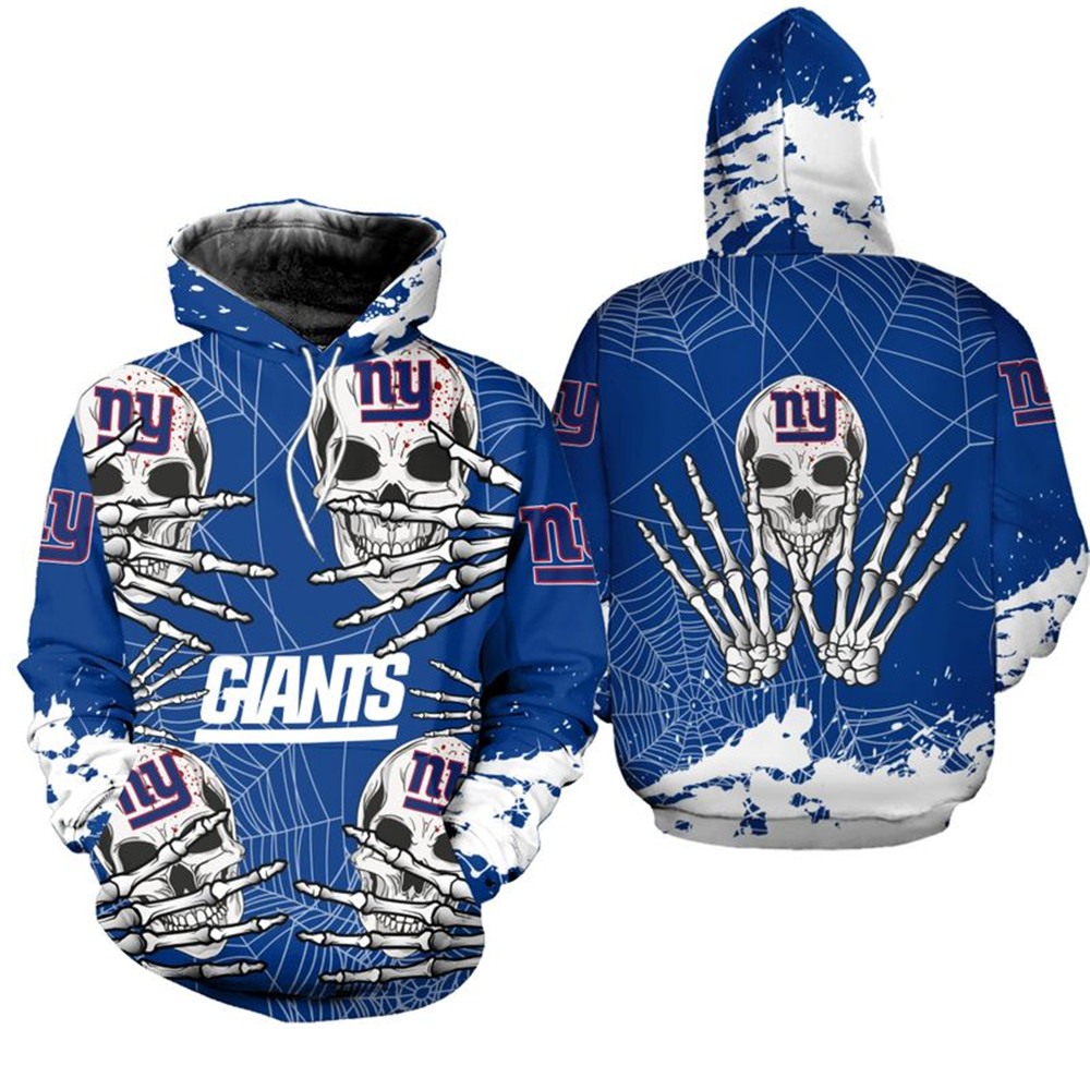 New York Giants Hoodie Skull for Halloween Graphic 0