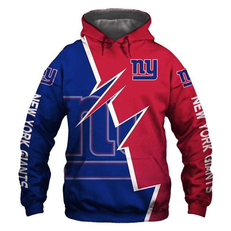 New York Giants Hoodie Zigzag Graphic Zip Hoodie Gift for Fans 0