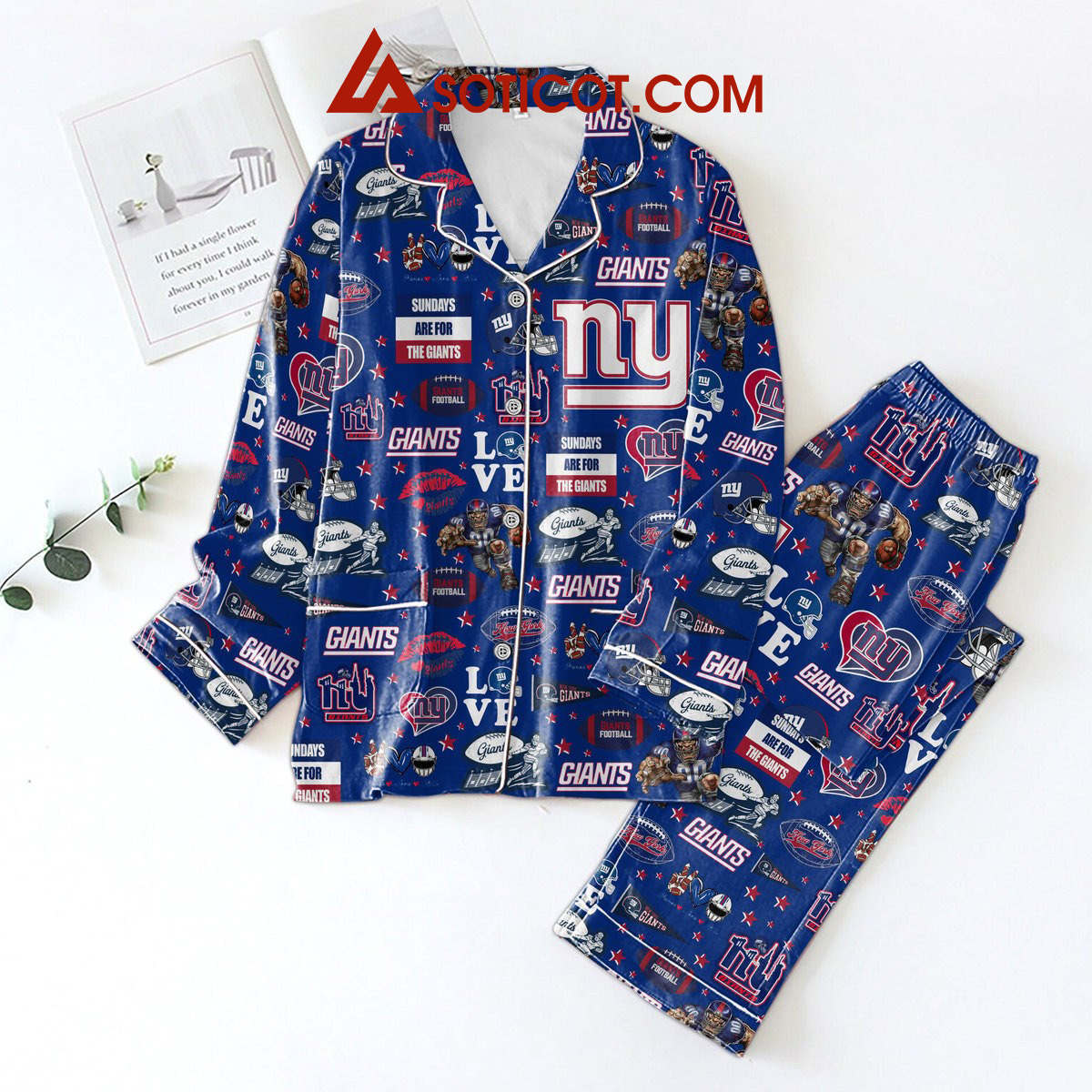 New York Giants Sundays Are For The Giants Pajamas Set2B1 R7EbK