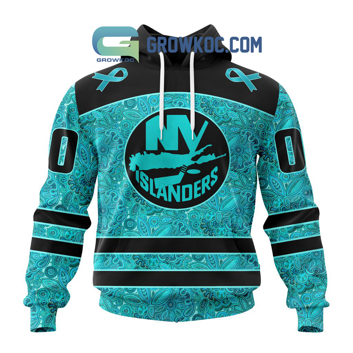 New York Islanders Fight Ovarian Cancer Personalized Hoodie Shirts2B1 irH6j