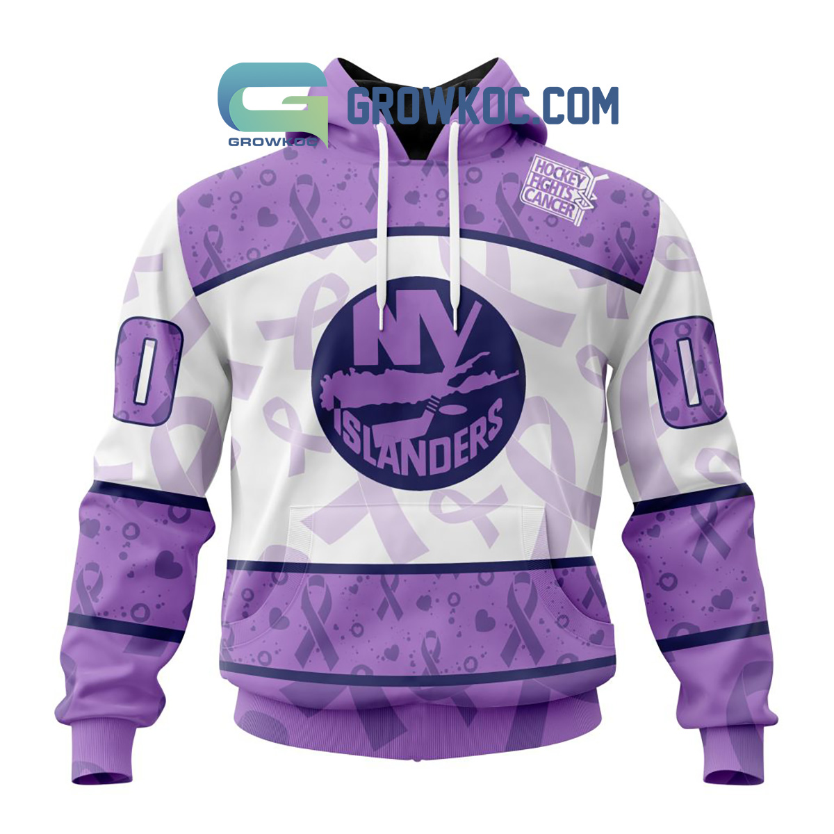 New York Islanders Lavender Fight Cancer Personalized Hoodie Shirts2B1 kmJjf