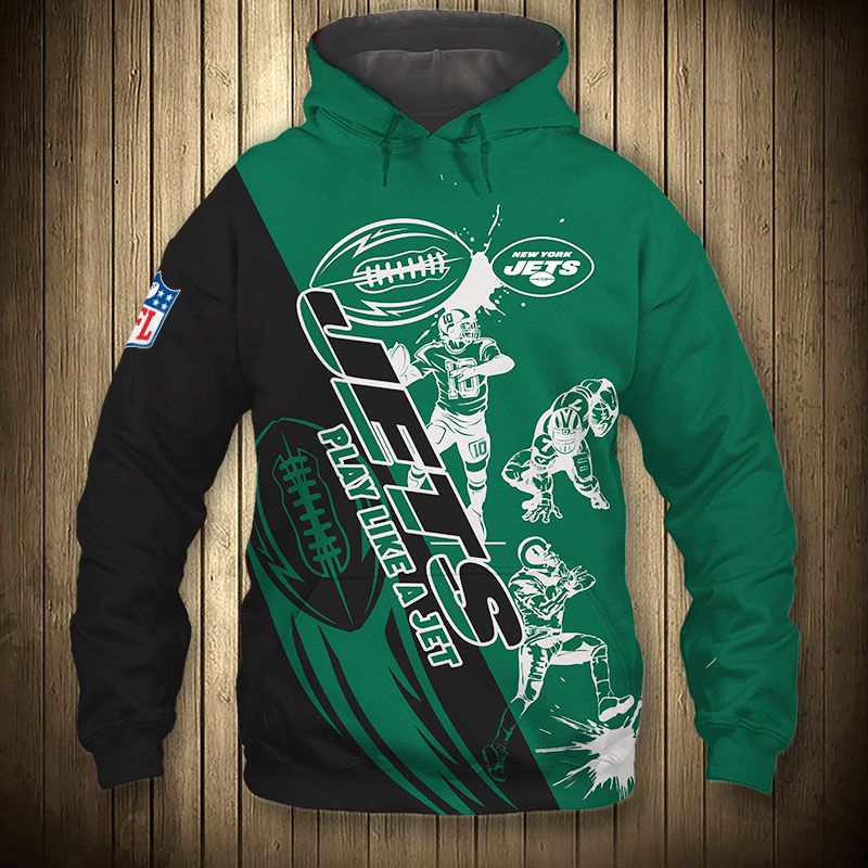 New York Jets Hoodie 3D Cartoon Player Cute Zip Hoodie 0