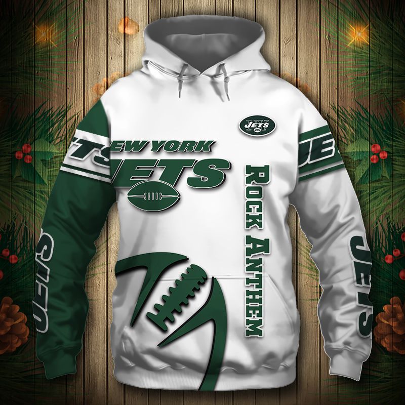 New York Jets Hoodie 3D Graphic Balls Zip Hoodie Pullover 0