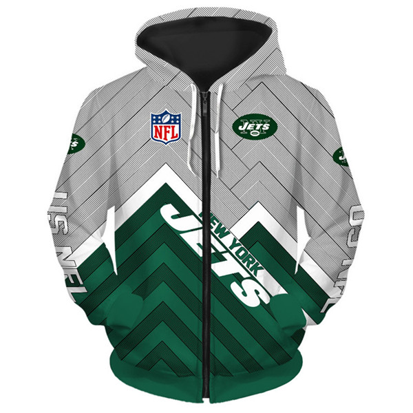 New York Jets Hoodie 3D Zip Hoodie Pullover Size S5Xl 0