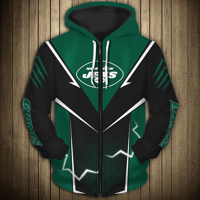 New York Jets Hoodie Lightning Graphic Gifts for Fans 0