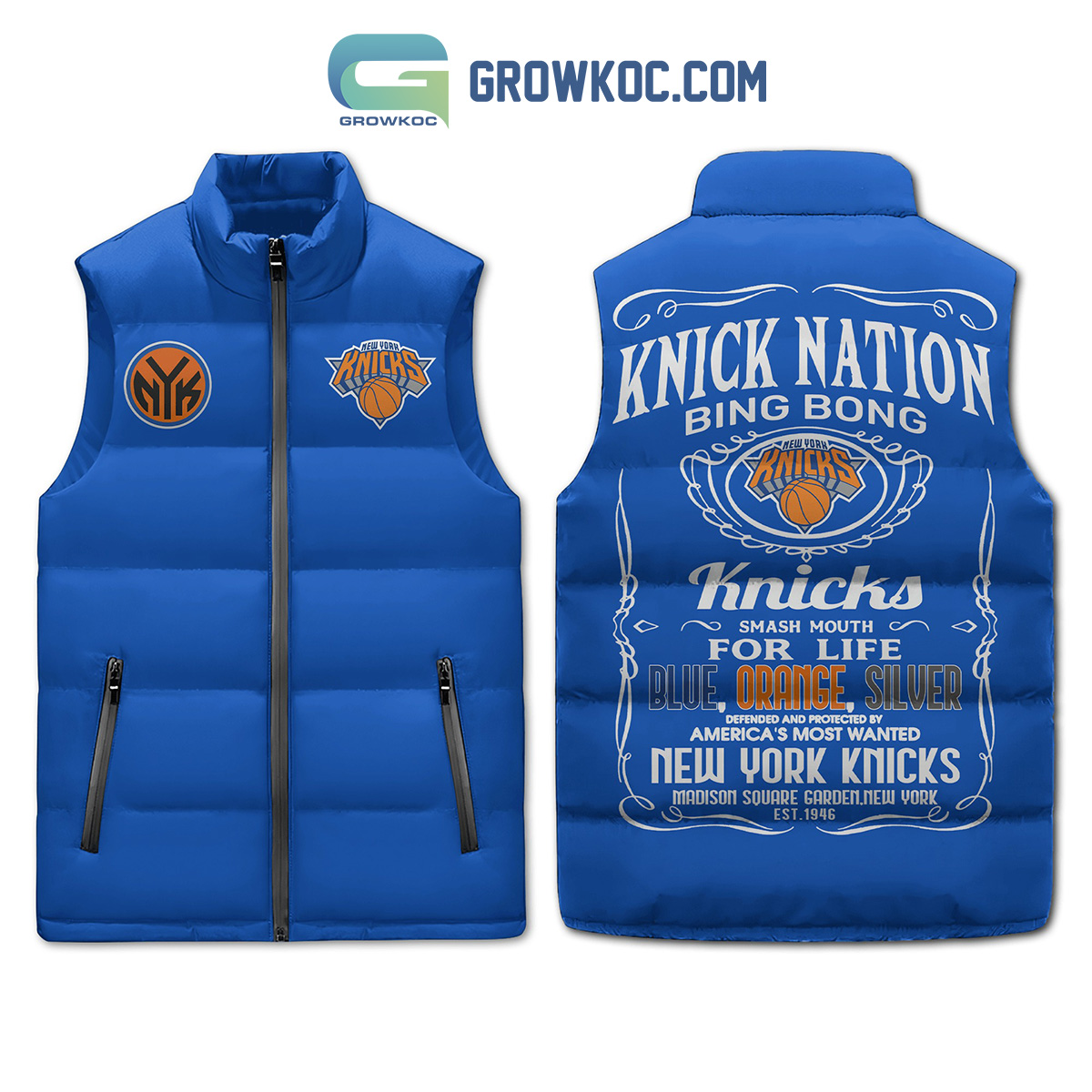 New York Knicks Knick Nation Sleeveless Puffer Jacket2B1 FGbdU