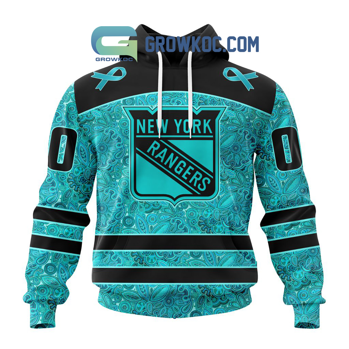 New York Rangers Fight Ovarian Cancer Personalized Hoodie Shirts2B1 ZiKwZ