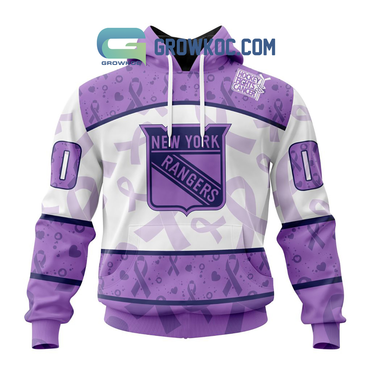 New York Rangers Lavender Fight Cancer Personalized Hoodie Shirts2B1 0m8sK