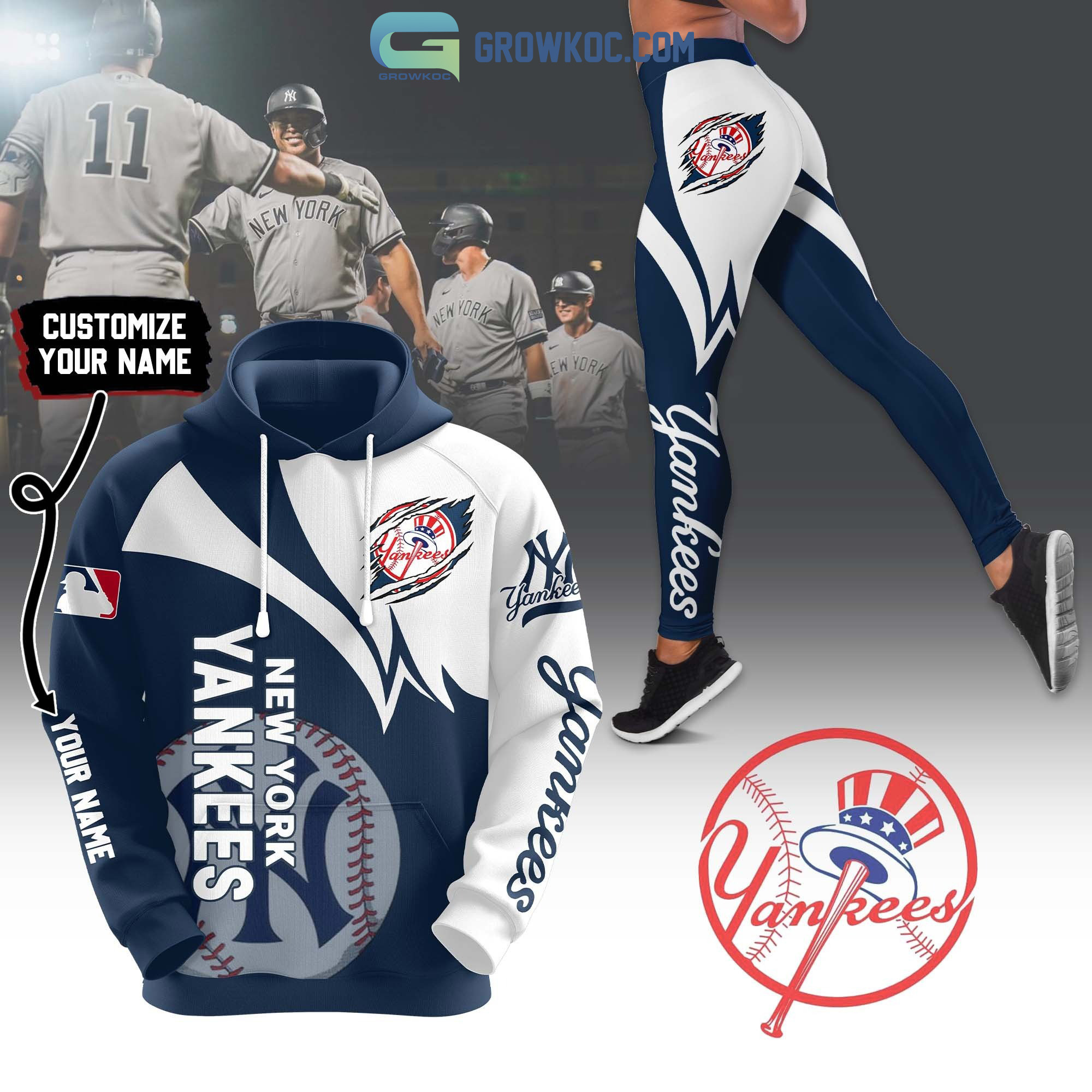 New York Yankees MLB Personalized Hoodie Leggings Set2B1 9gPkg