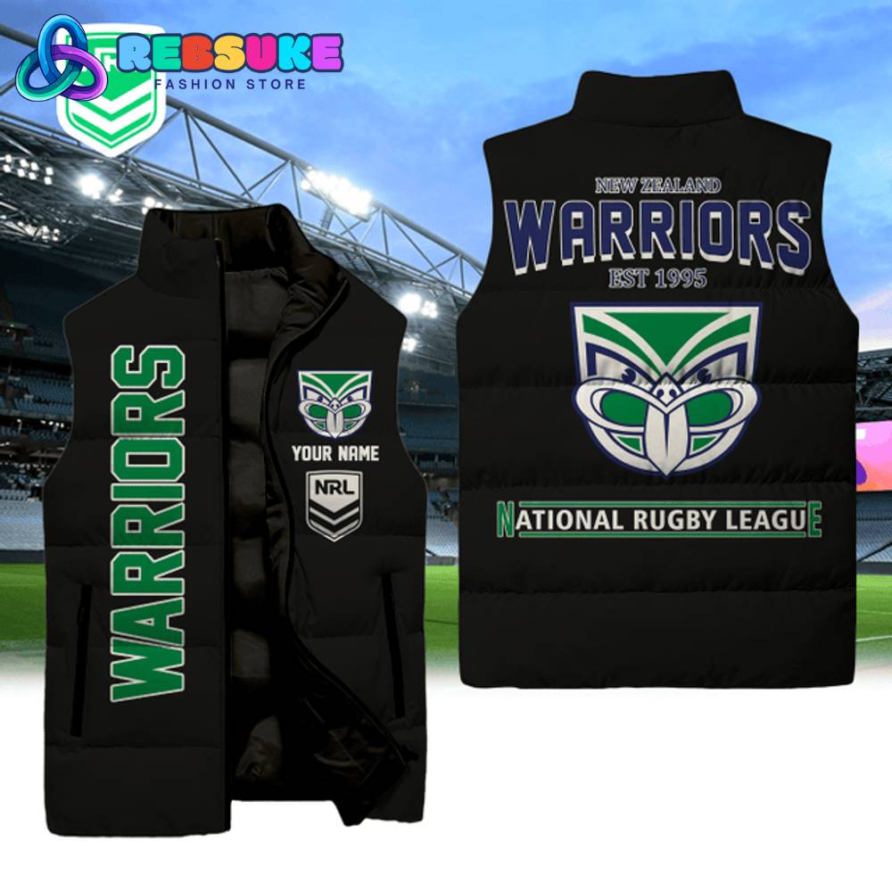 New Zealand Warriors NRL Sleeveless Puffer Down Vest 1