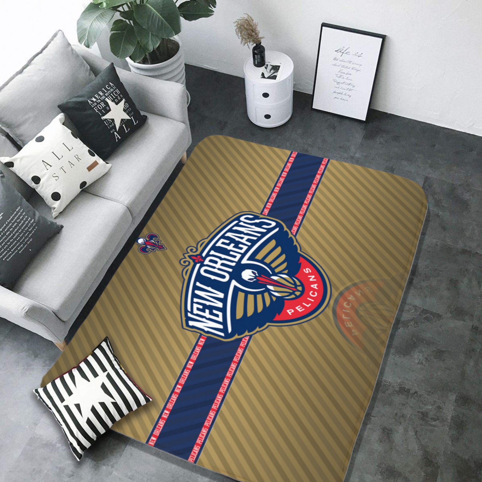 New Orleans Basketball Pelicans Carpet Living Room Bedroom Mats Kitchen Bathroom Rugs 2 95253ea9 0d64 4f64 8c99 65715081fad8