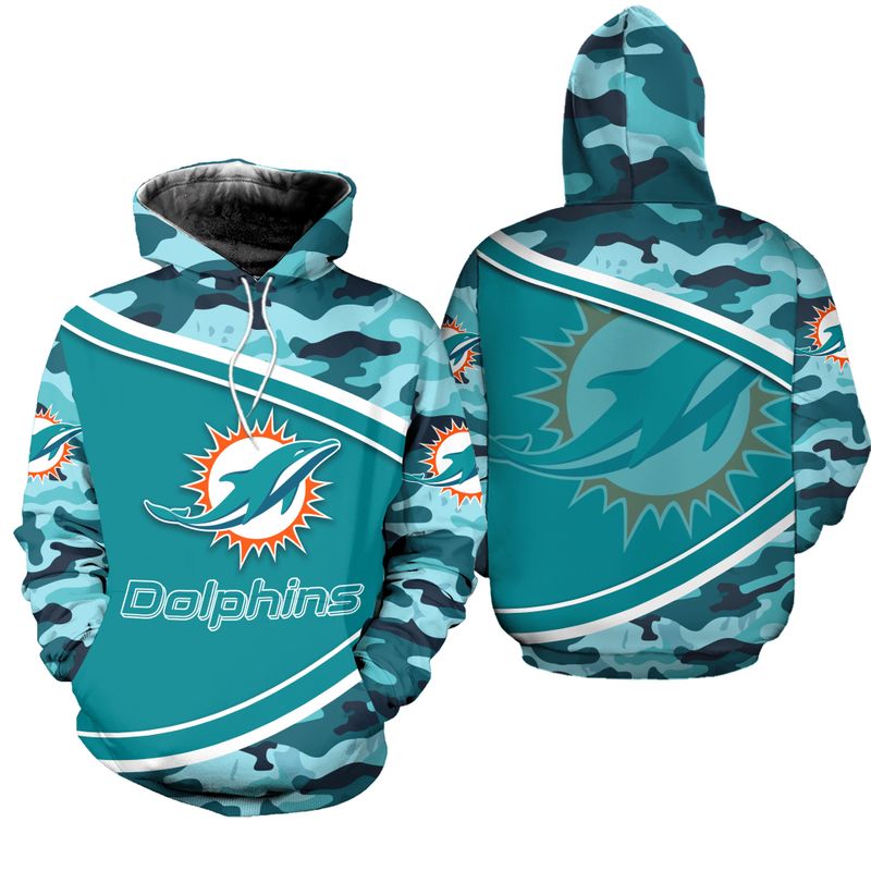 Nfl Miami Dolphins Hoodie 3D Camo Limited Edition All Over Print 0