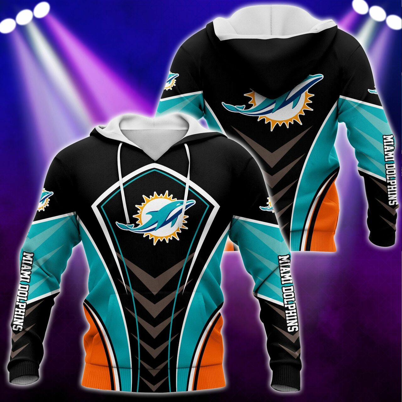 Nfl Miami Dolphins Hoodie 3D Graphic Sport 0