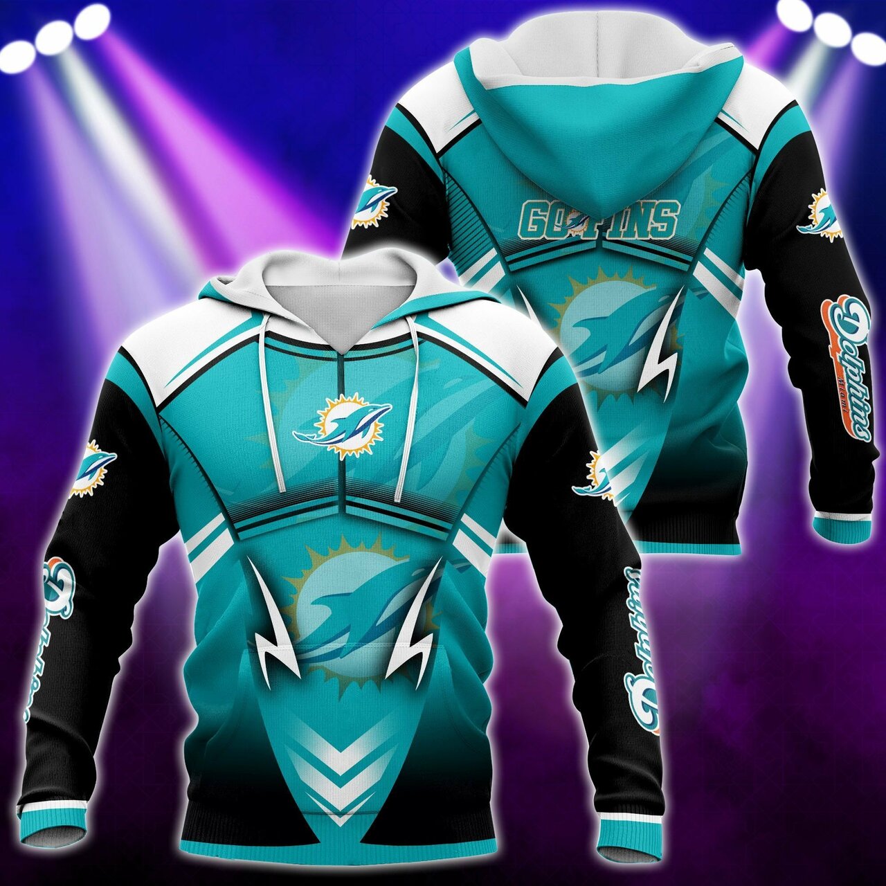 Nfl Miami Dolphins Hoodie 3D Graphic Sport Printing 0