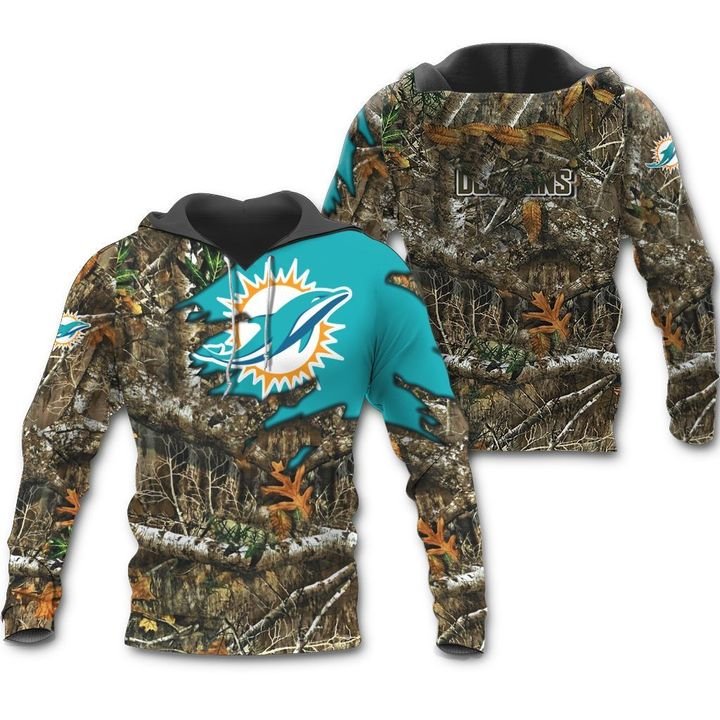 Nfl Miami Dolphins Hoodie 3D Realtree Camo 0