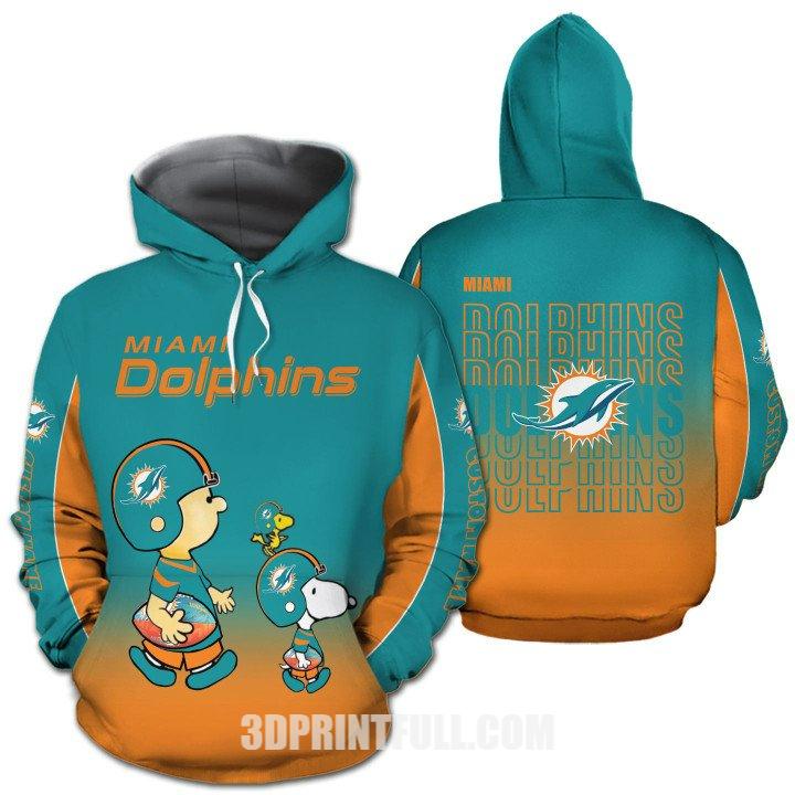 Nfl Miami Dolphins Hoodie American Football Team The Snoopy Show Custom Name 3D 0