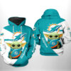 Nfl Miami Dolphins Hoodie Baby Yoda Team 3D Printed 0