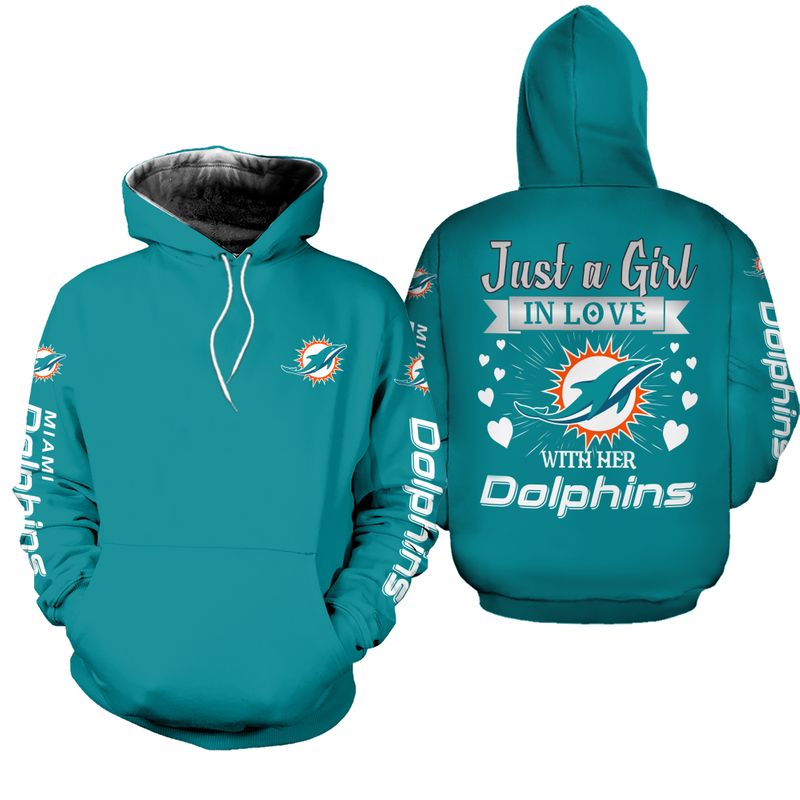 Nfl Miami Dolphins Hoodie Just A Girl In Love Limited Edition All Over Print 0