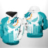 Nfl Miami Dolphins Hoodie Team Skull 3D Printed 0