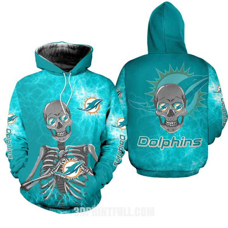 Nfl Miami Dolphins Hoodie With Minnie Limited Edition Over Print Full 3D 0