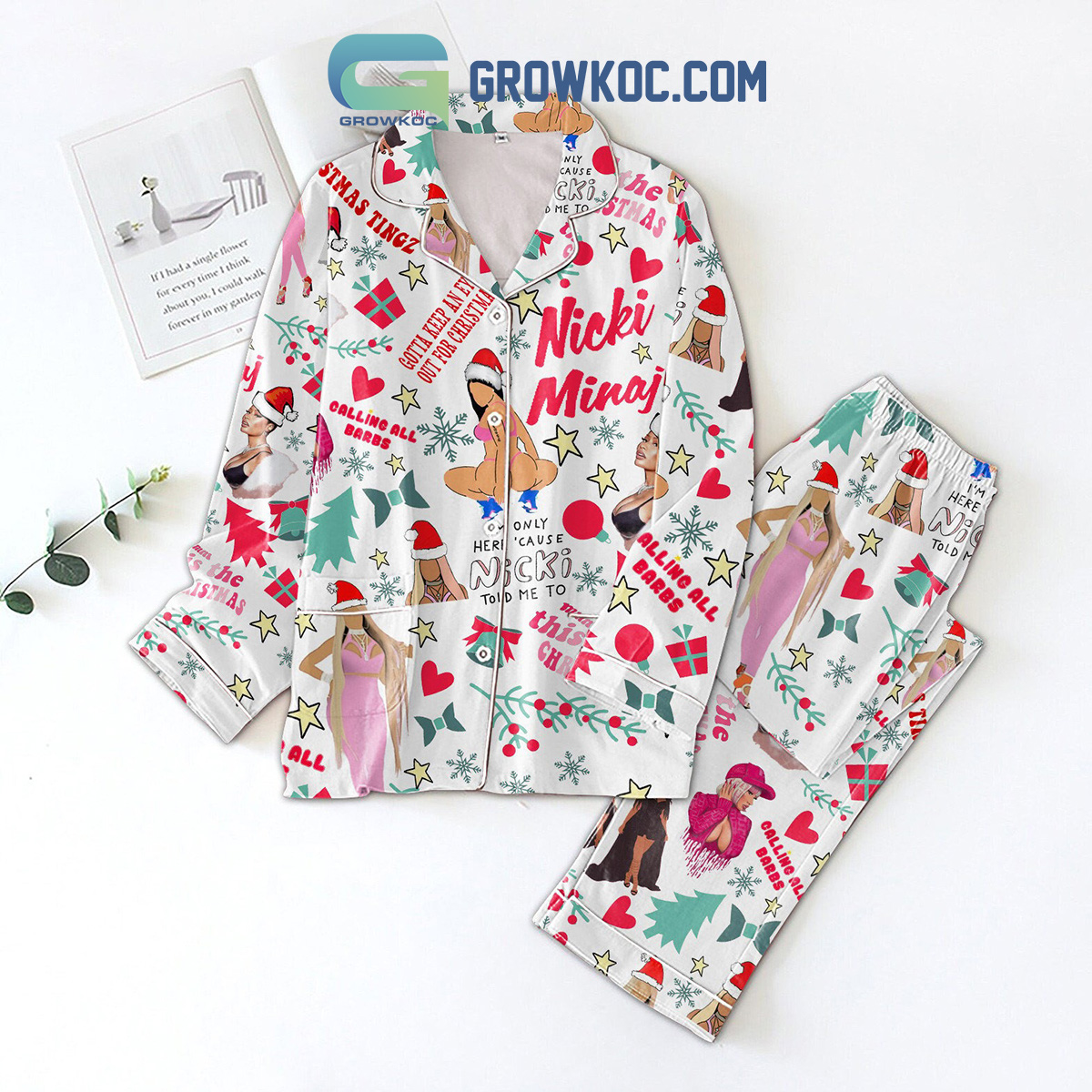 Nicki Minaj Calling All Barbs Christmas Pajamas Set2B1 iSOG9