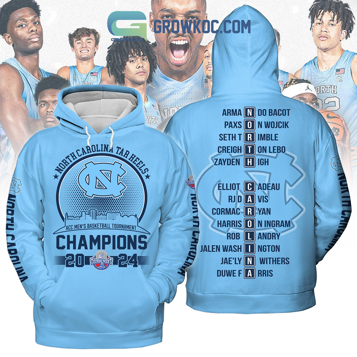 North Carolina Tar Heels ACC Mens Basketball Tournament Champions 2024 Hoodie T Shirt2B1 2Dw1m