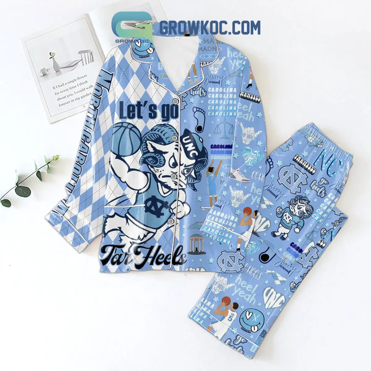 North Carolina Tar Heels Lets Go Polyester Pajamas Set2B1 zTeJS