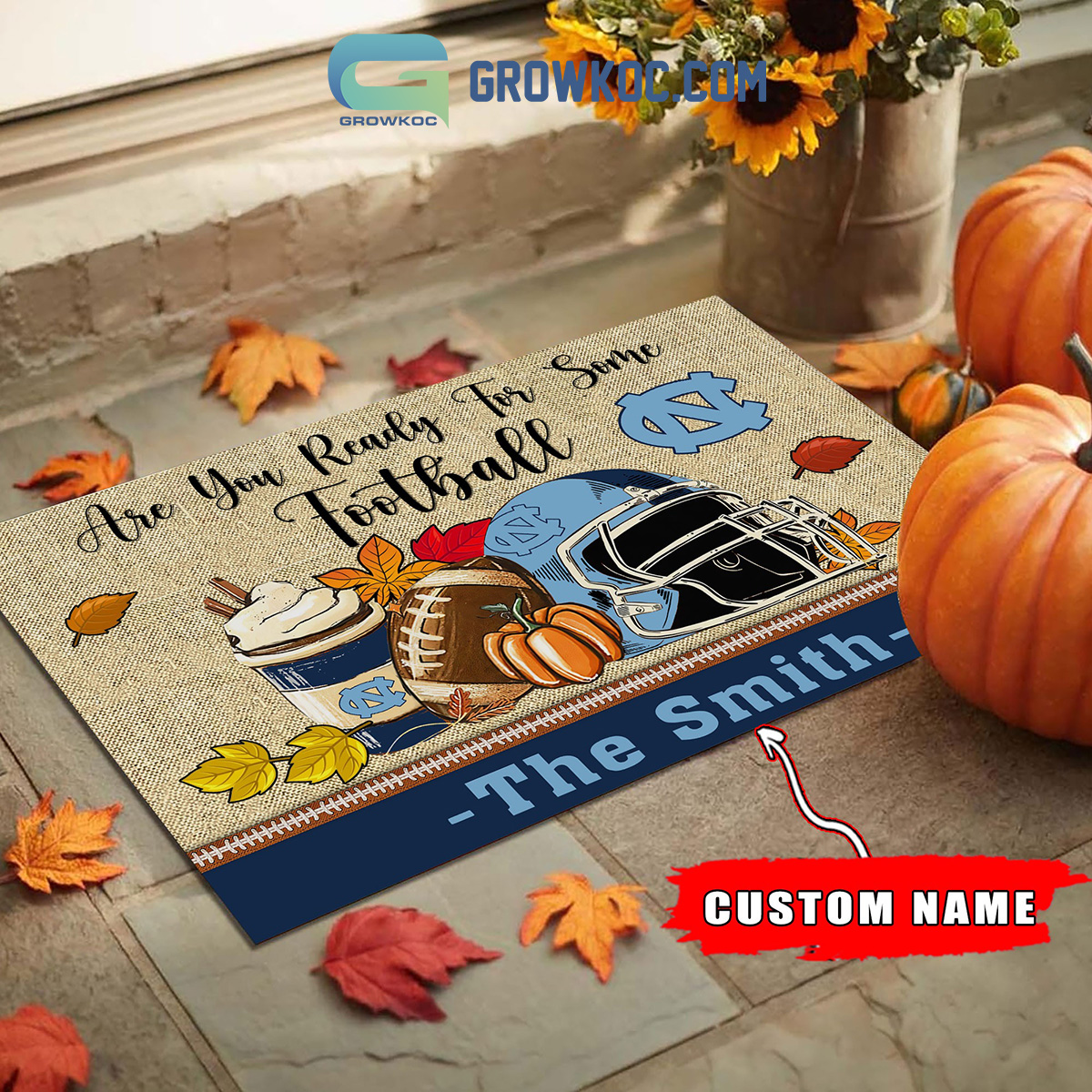 North Carolina Tar Heels NCAA Fall Pumpkin Are You Ready For Some Football Personalized Doormat2B1 wnzAk