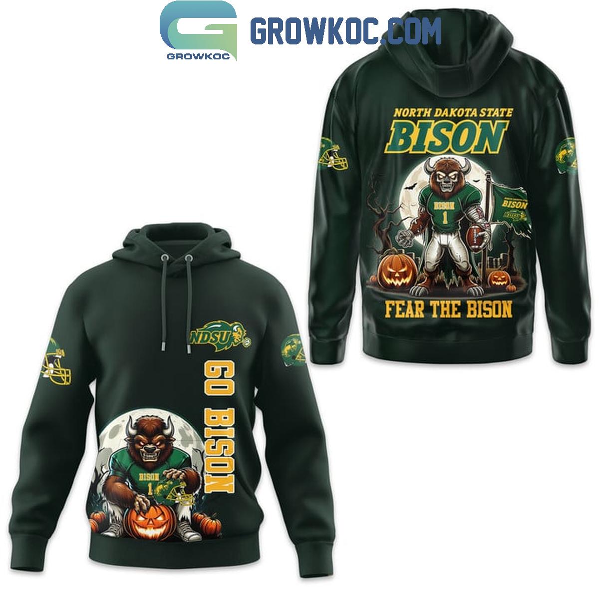 North Dakota State Bison Spooky Fear The Bison Go Bison Hoodie T Shirt 1 NDbFe