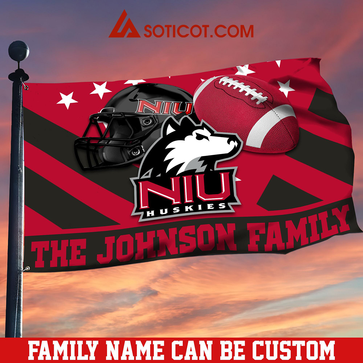 Northern Illinois Huskies Family Name Personalized House Garden Flags2B1 wJT1l