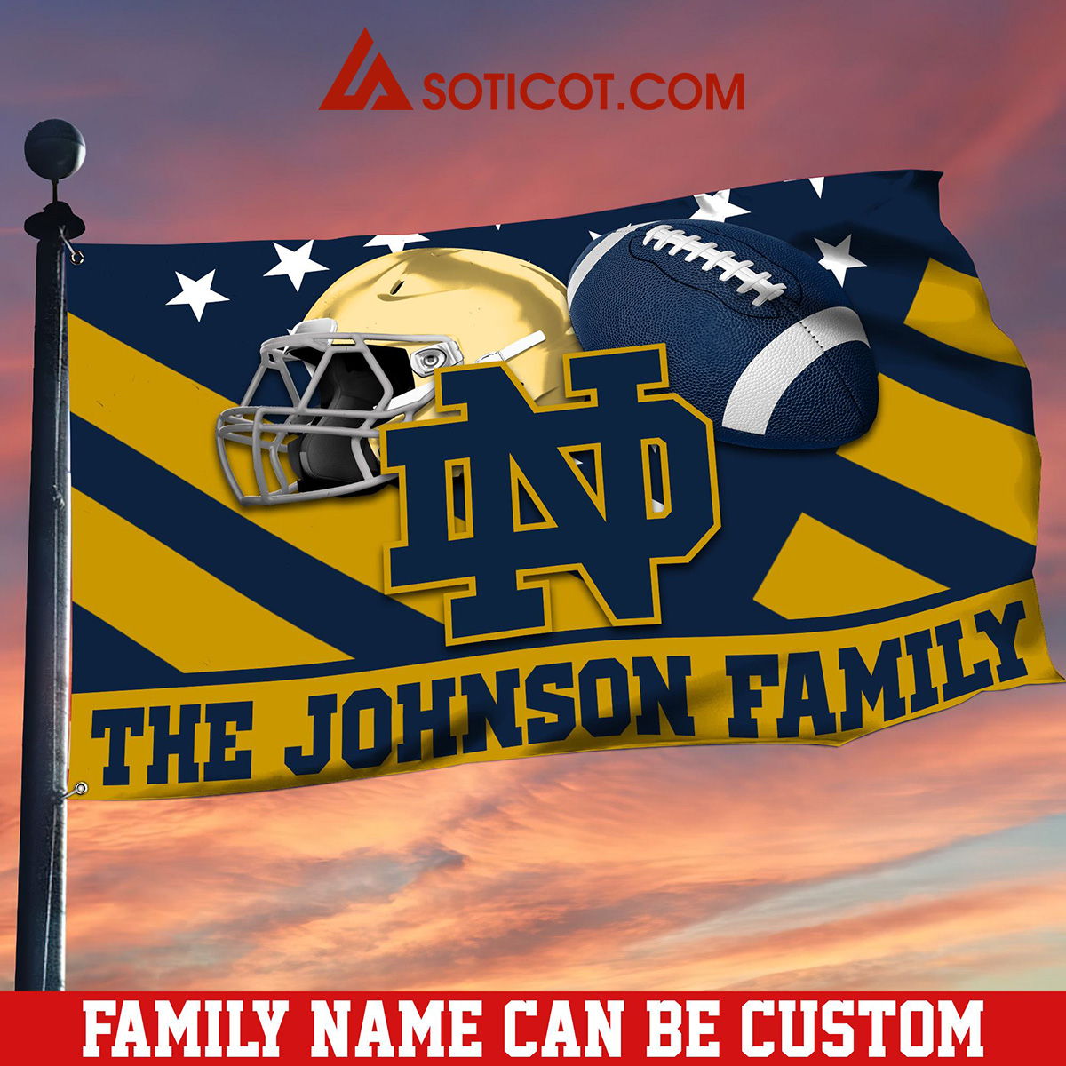 Notre Dame Fighting Irish Family Name Personalized House Garden Flags2B1 VUC0G