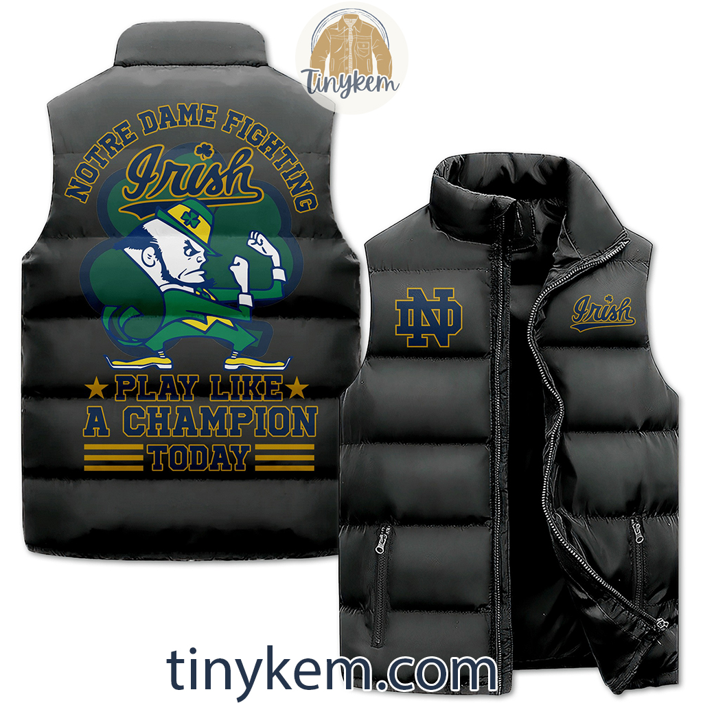 Notre Dame Fighting Irish Puffer Sleeveless Jacket Play Like A Champion Today2B1 8MsZZ