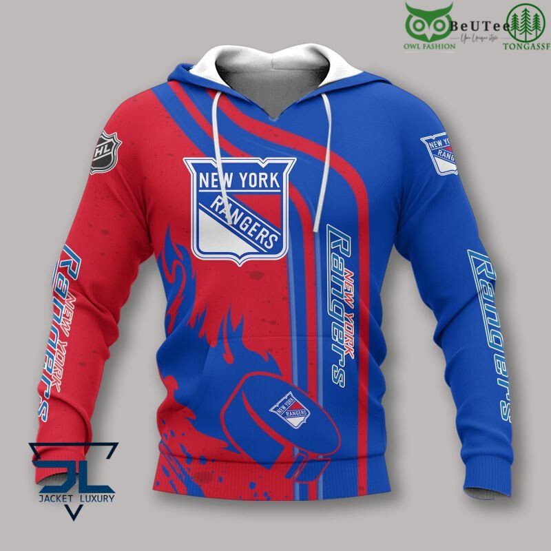 ONzqTjGa 16 Sporty Vibe New York Rangers Printed Hoodie Sweatshirt Tshirt