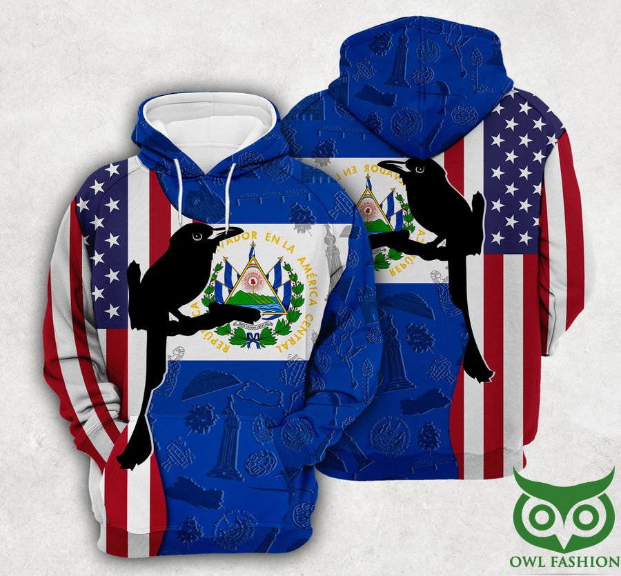 OOKQBgqM 4 El Salvador Flag And Symbols Dual Citizen Hoodie