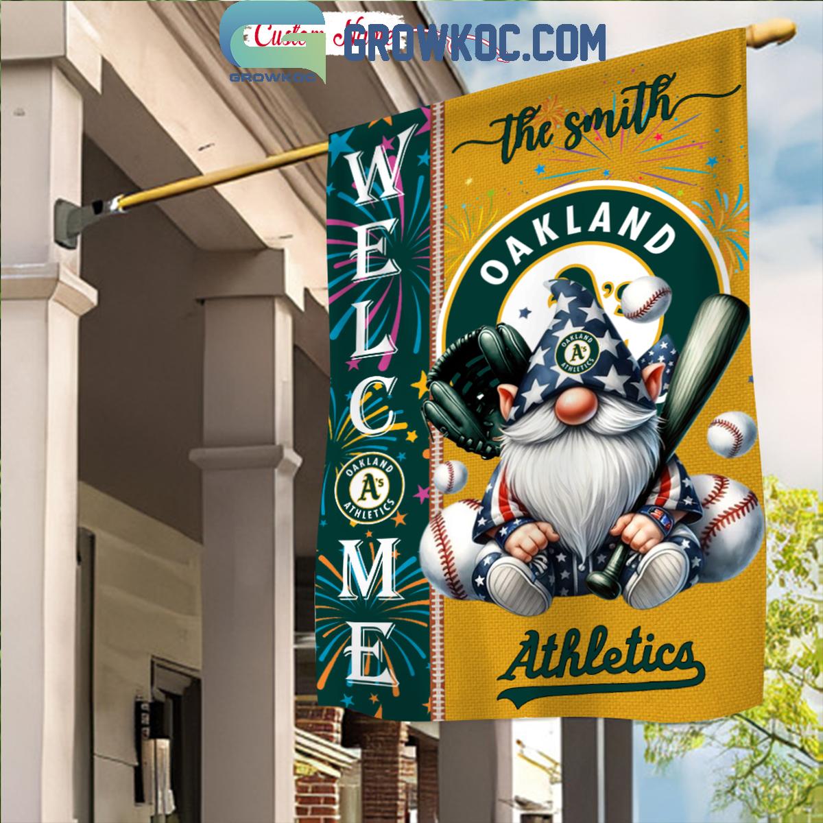 Oakland Athletics Happy 4th Of July Patriot Personalized Garden Flag 1 24rbV