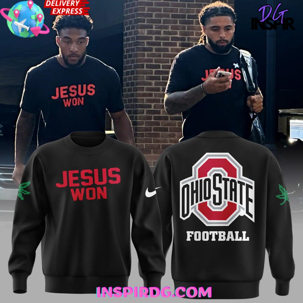 Ohio State Buckeye Jesus Won 2024 Black Sweatshirt 1