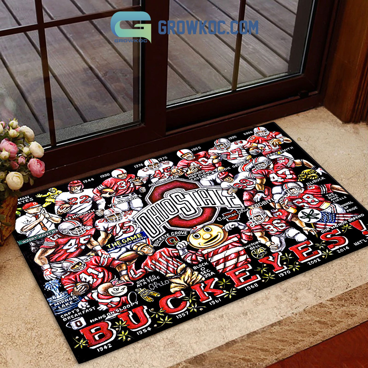 Ohio State Buckeyes Football History Legend Doormat2B1 f85km