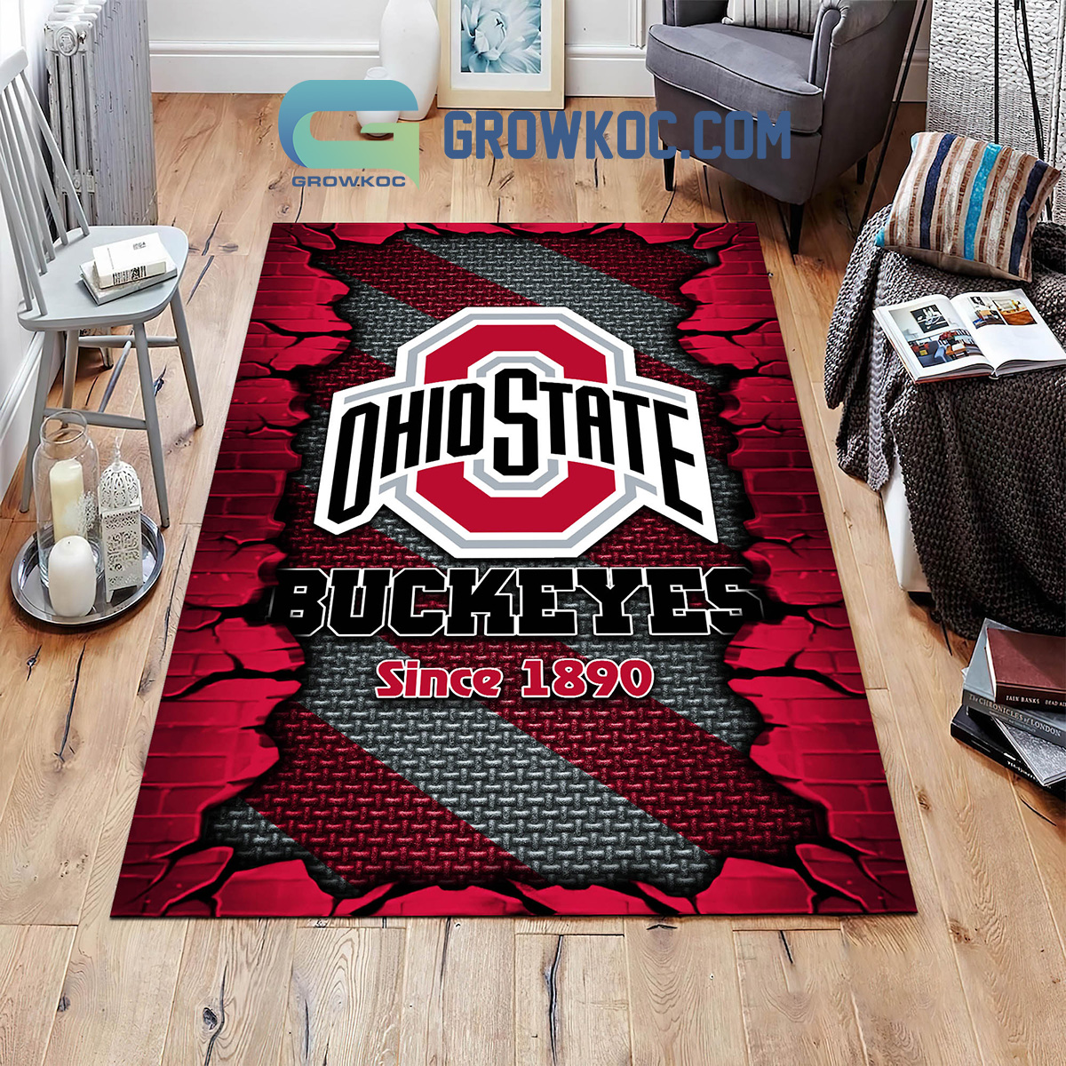 Ohio State Buckeyes Football Team Living Room Rug2B1 NWCWy