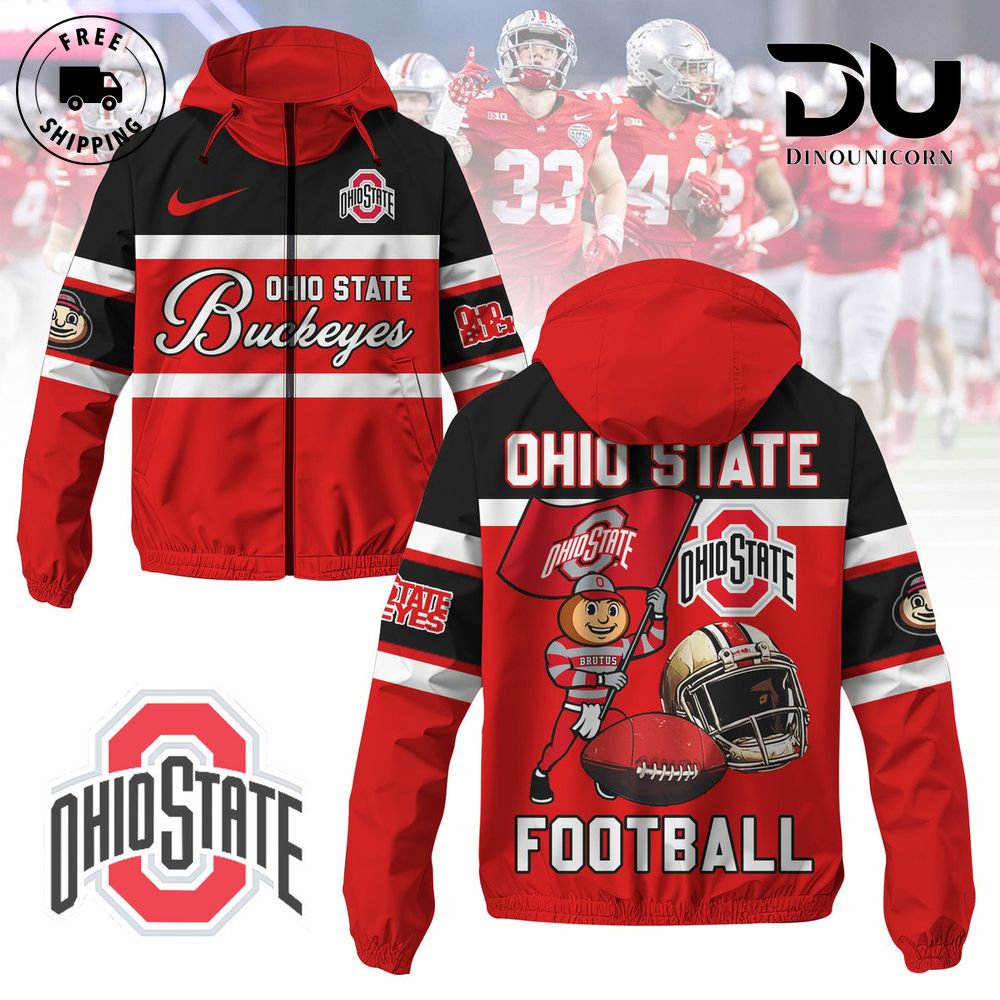 Ohio State Buckeyes Football Team NCAA Windbreaker Jacket 1