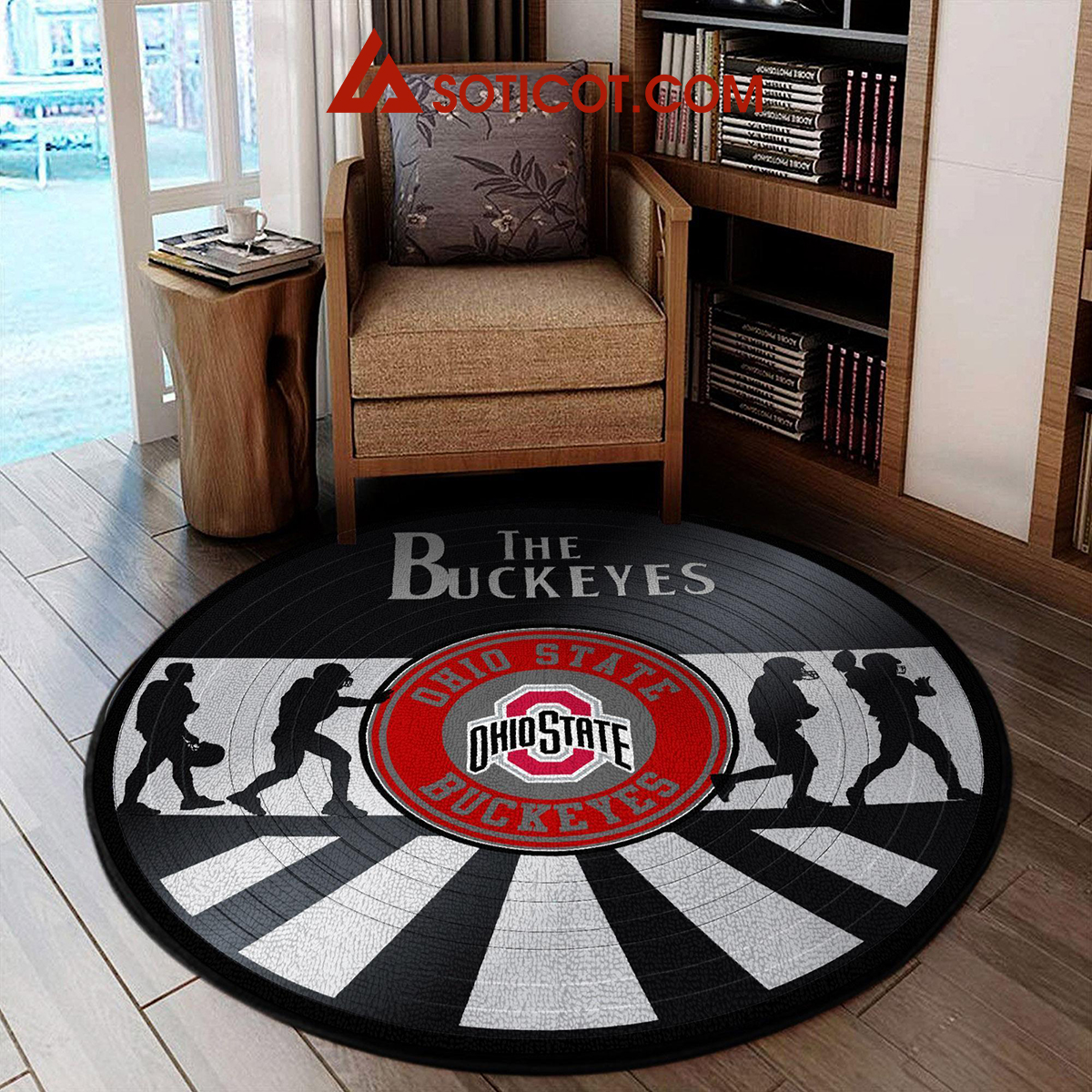 Ohio State Buckeyes New Style Sports Round Rug Carpet Livingroom Mat2B1 xQWRU