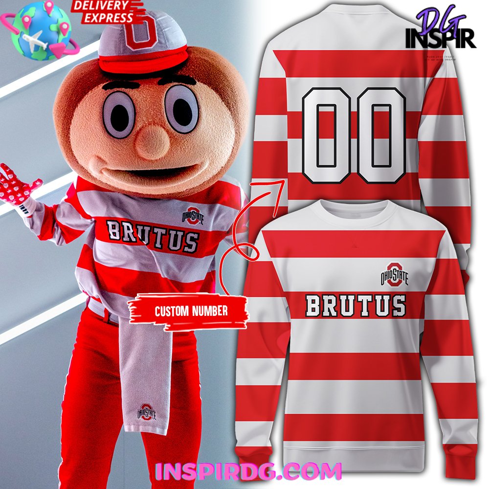 Ohio State Football Brutus Striped Sweatshirt 1