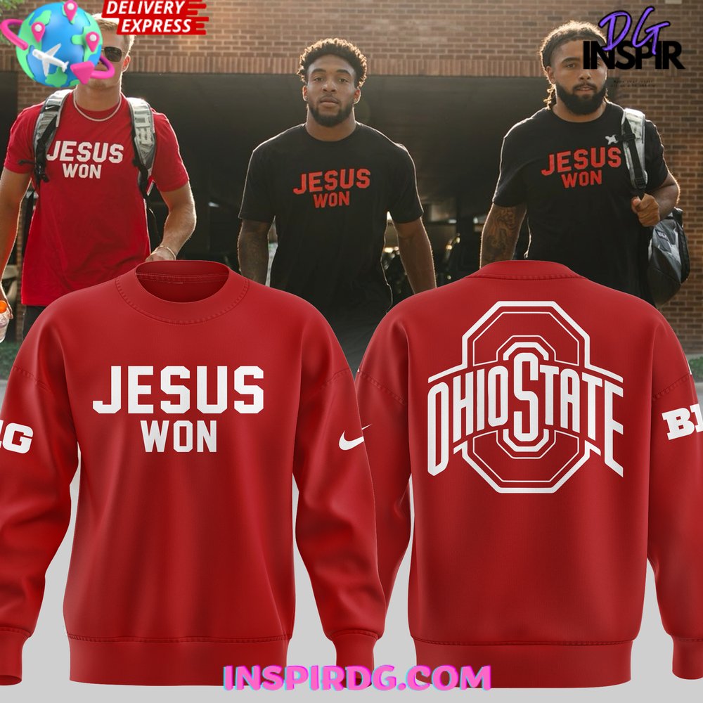 Ohio State Football Jesus Won 2024 Red Sweatshirt 1