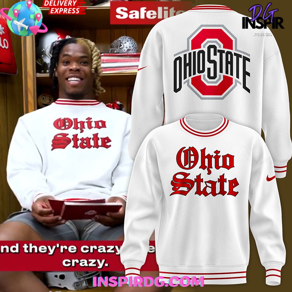 Ohio State Football Vintage 2024 White Sweatshirt 1