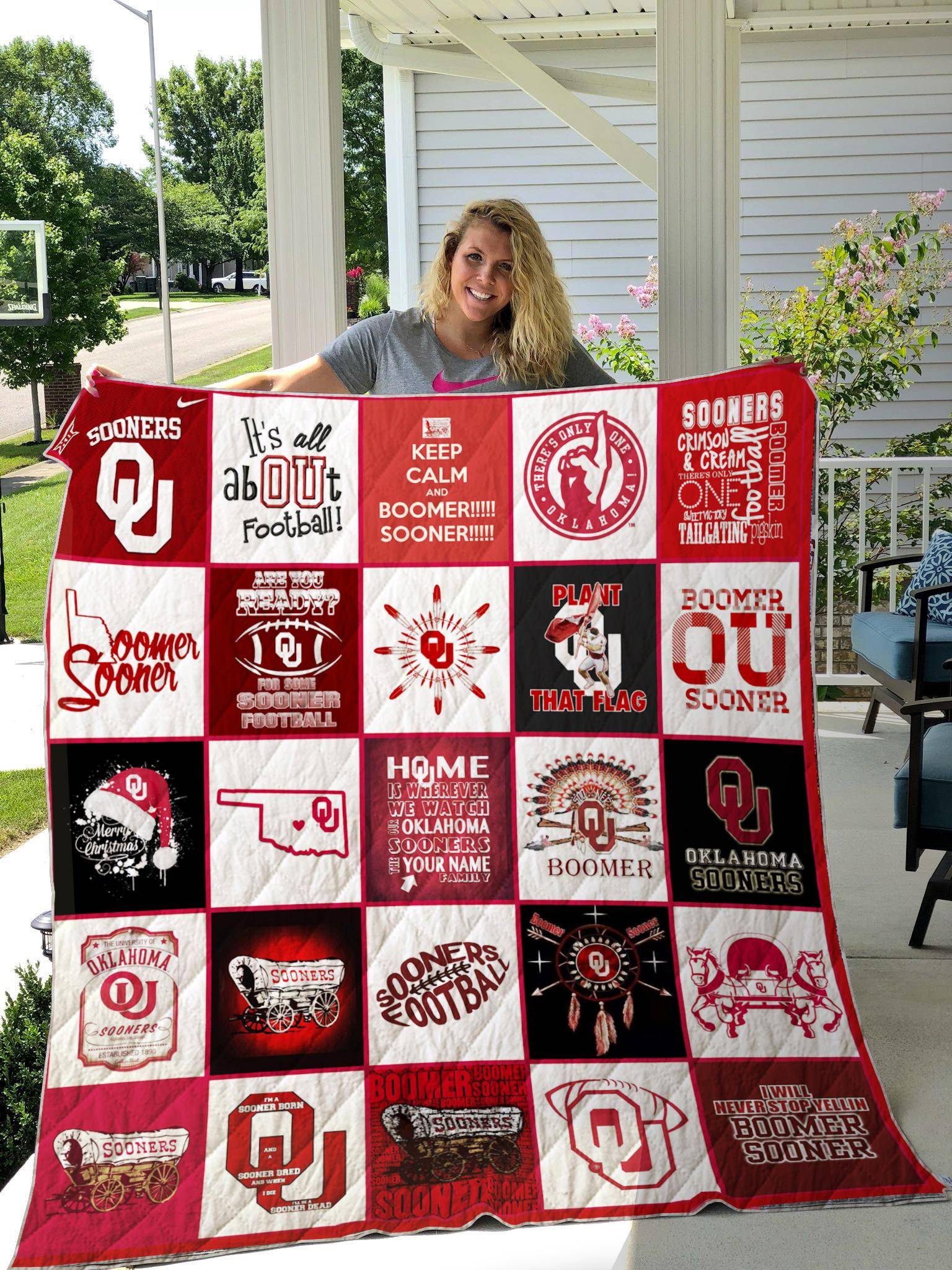 Oklahoma Sooners Quilt Blanket M3