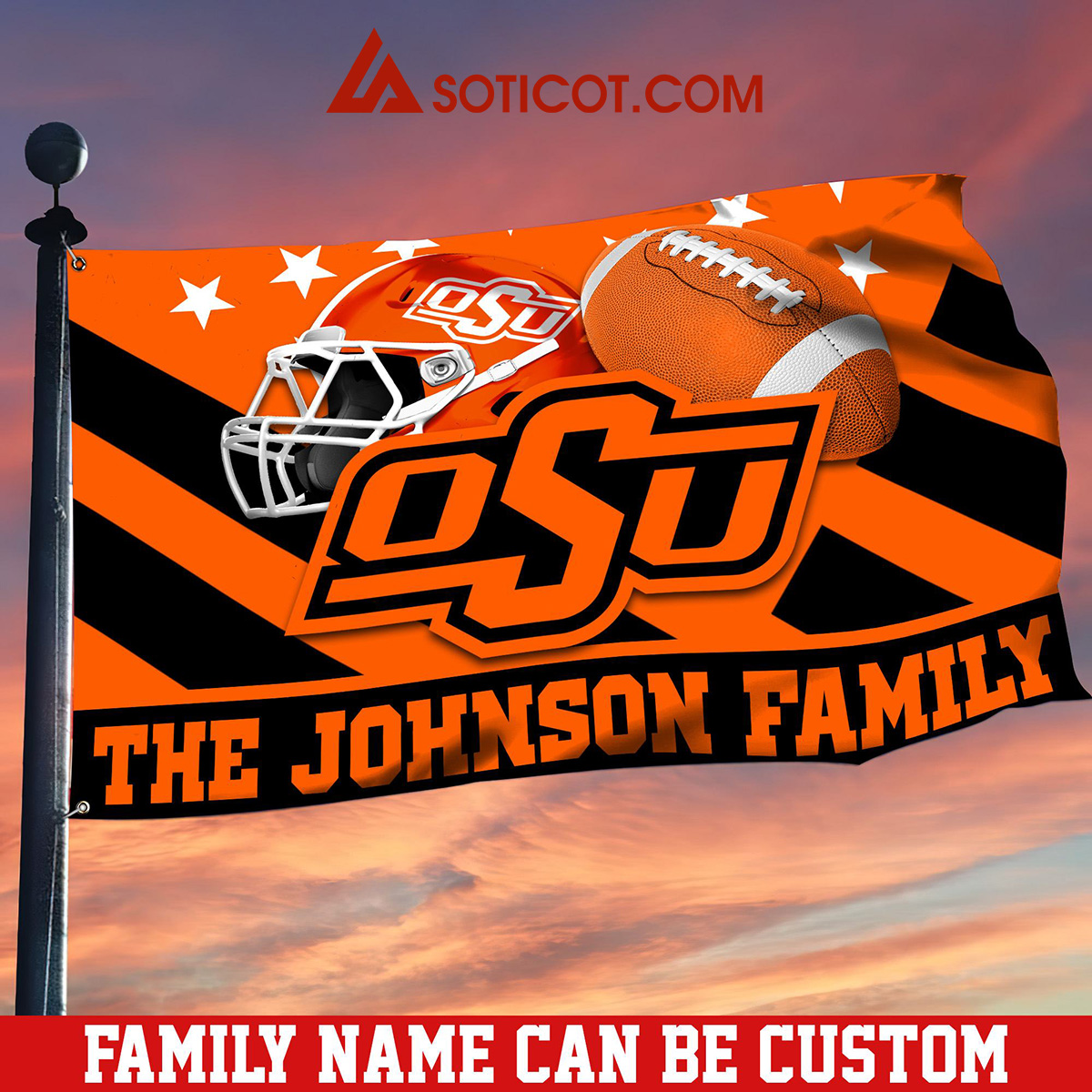 Oklahoma State Cowboys Family Name Personalized House Garden Flags2B1 tJeHw