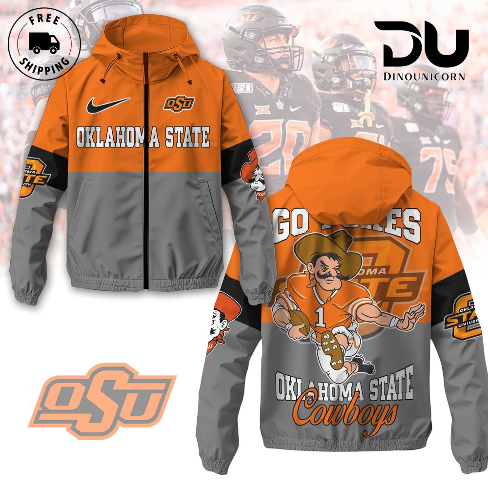 Oklahoma State Cowboys Football NCAA Windbreaker Jacket 1