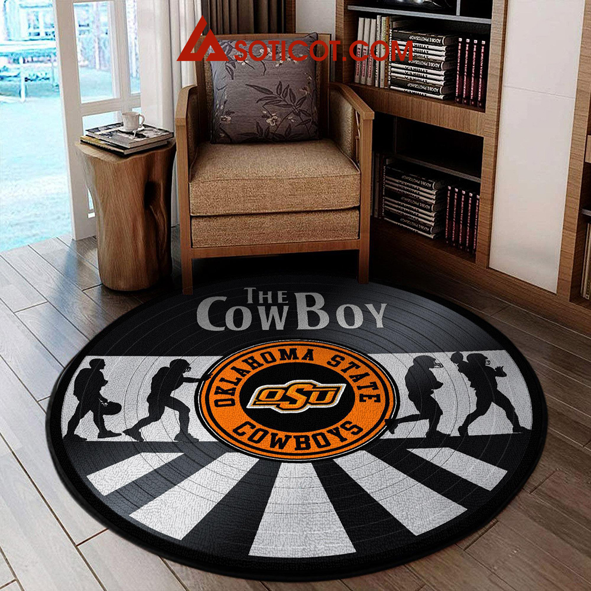 Oklahoma State Cowboys New Style Sports Round Rug Carpet Livingroom Mat2B1 kw4jK