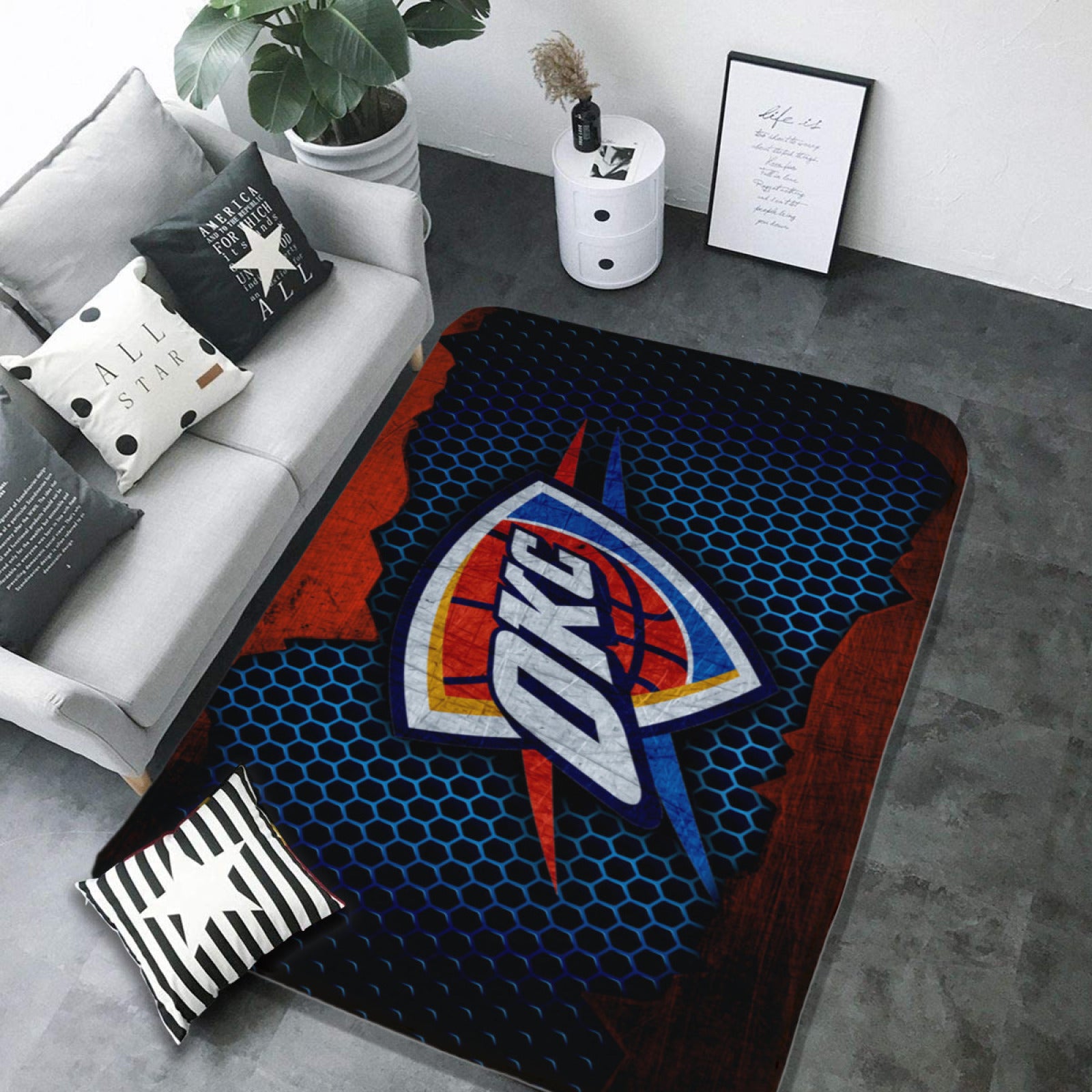 OklahomaCityBasketballThunderCarpetLivingRoomBedroomMatsKitchenBathroomRugs 2