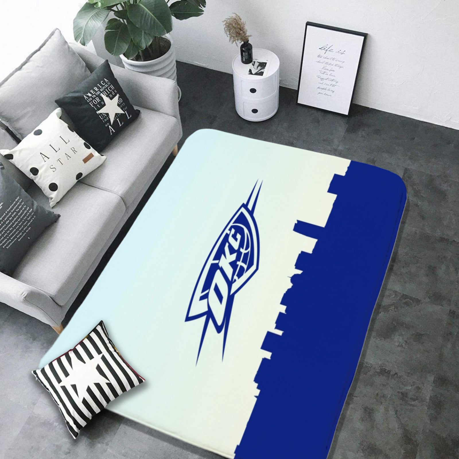 Oklahoma City Basketball Thunder Carpet Living Room Bedroom Mats Kitchen Bathroom Rugs 2