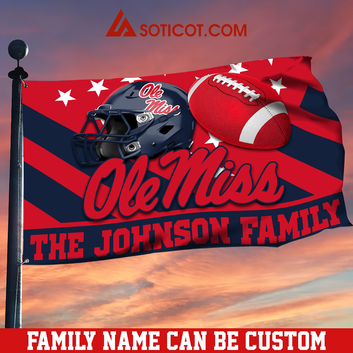 Ole Miss Rebels Family Name Personalized House Garden Flags2B1 zaCdT